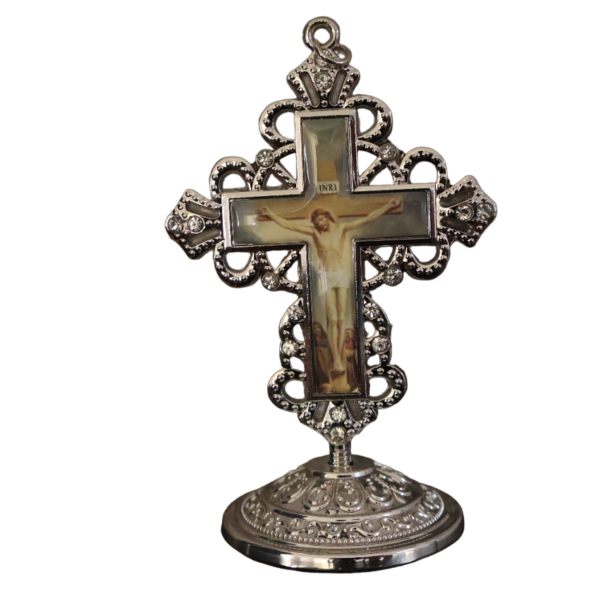 Silver Crucifix Statue